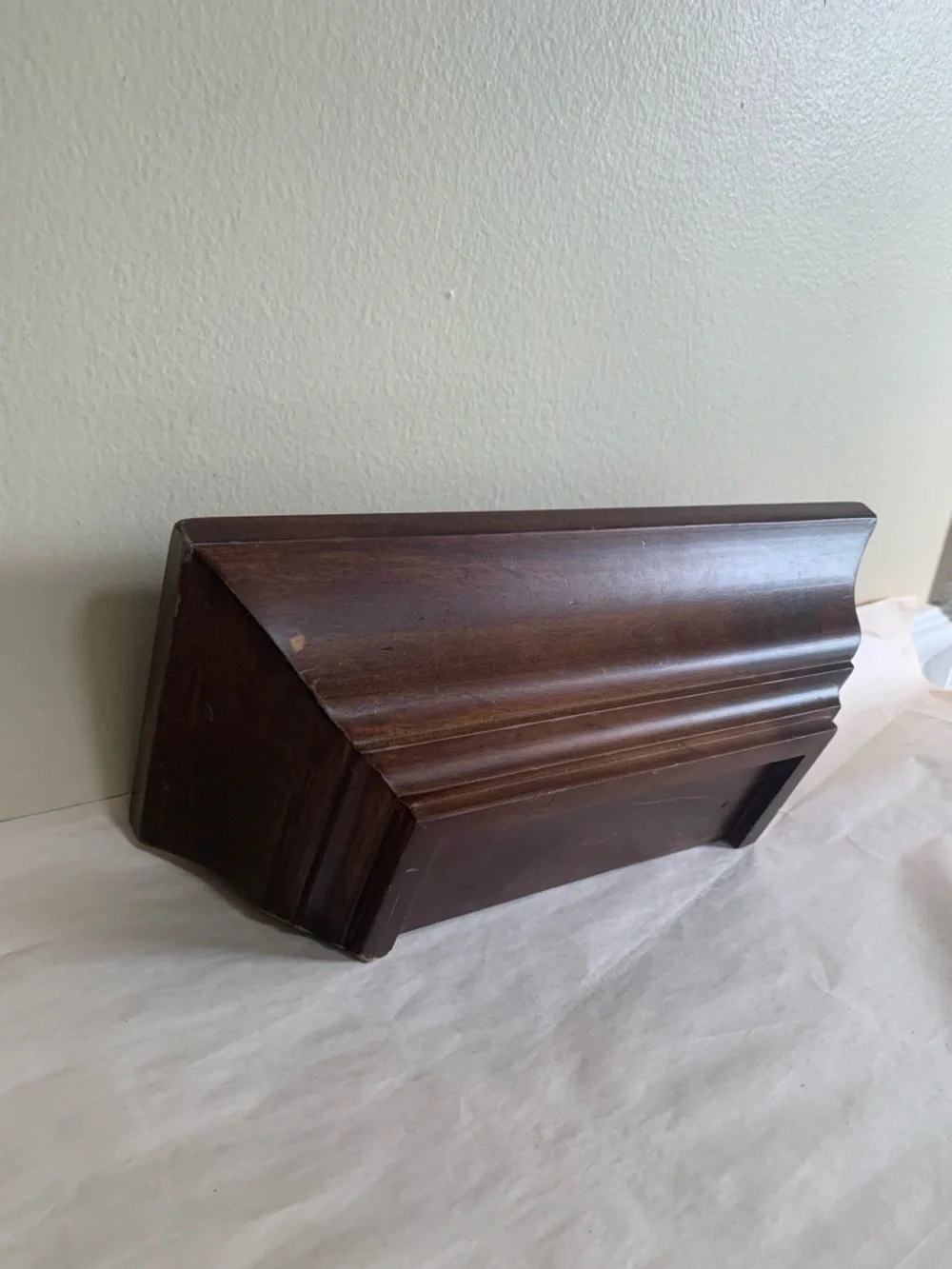 Traditional Floating Shelf Ledge Wood Brown Crown Molding Primitive Display 12”